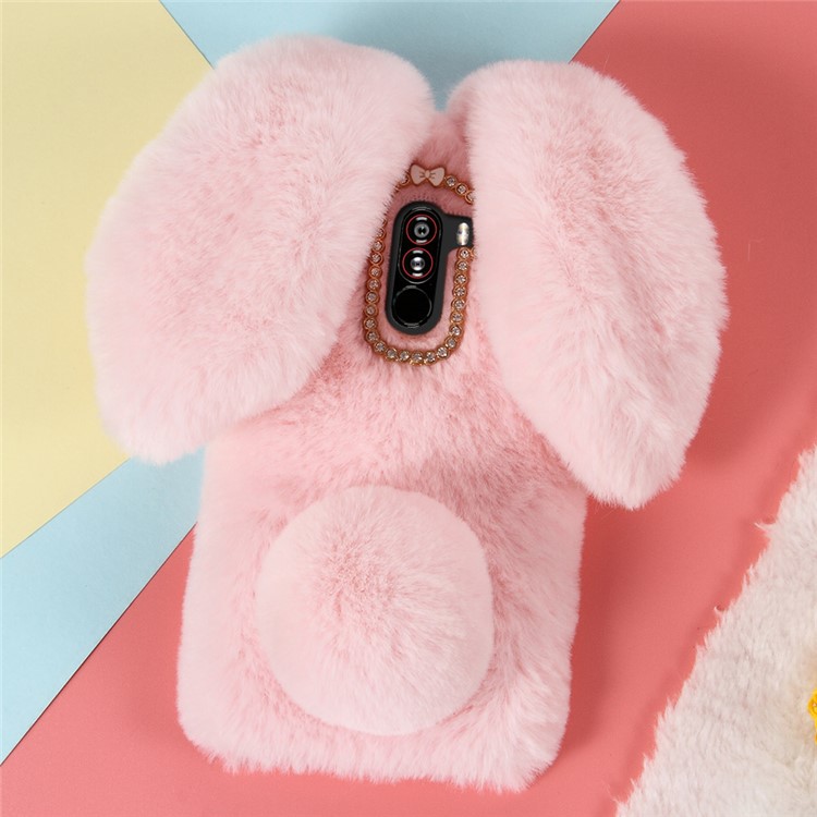 Rabbit Shape Warm Fur TPU Back Shell for Xiaomi Pocophone F1 / Poco F1 (India) - Pink-1