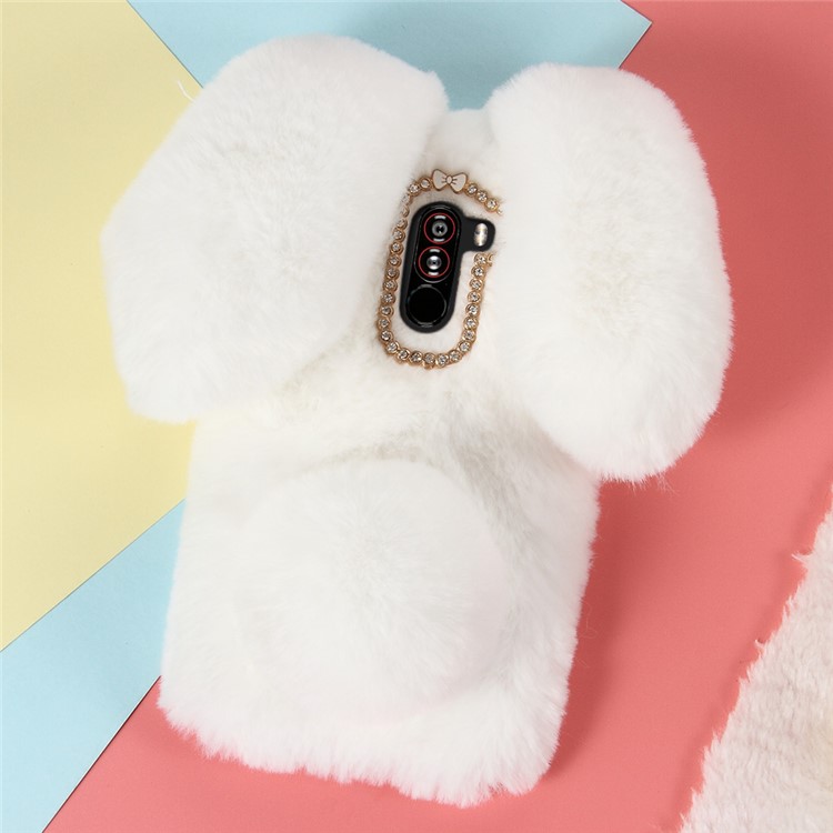 Rabbit Shape Warm Fur TPU Case for Xiaomi Pocophone F1 / Poco F1 (India) - White-1