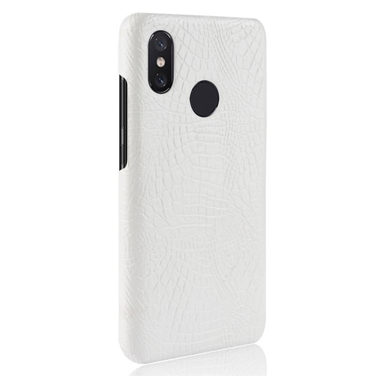 Crocodile Texture PU Leather Coated PC Phone Cover for Xiaomi Redmi Note 6 Pro - White-3