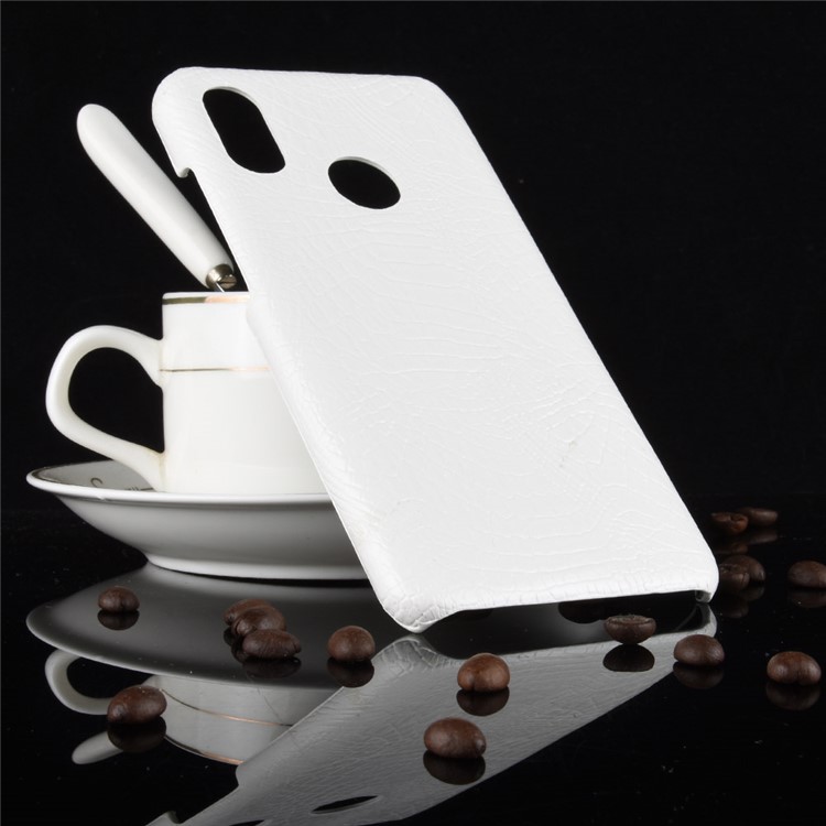 Crocodile Texture PU Leather Coated PC Phone Cover for Xiaomi Redmi Note 6 Pro - White-4
