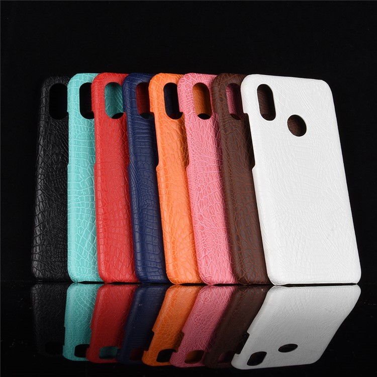 Crocodile Texture PU Leather Coated PC Phone Cover for Xiaomi Redmi Note 6 Pro - White-5