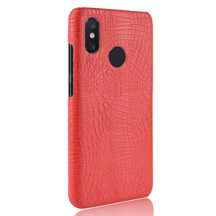 Crocodile Texture PU Leather Coated PC Phone Shell for Xiaomi Redmi Note 6 Pro - Red-3