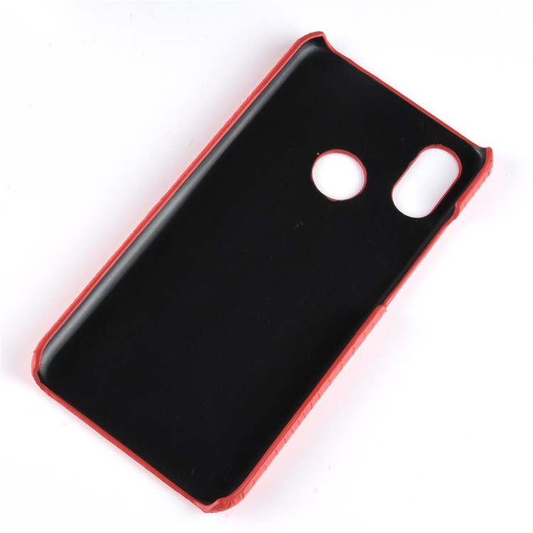 Crocodile Texture PU Leather Coated PC Phone Shell for Xiaomi Redmi Note 6 Pro - Red-4