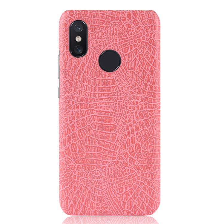 Crocodile Texture PU Leather Coated Plastic Phone Case for Xiaomi Redmi Note 6 Pro - Pink-2