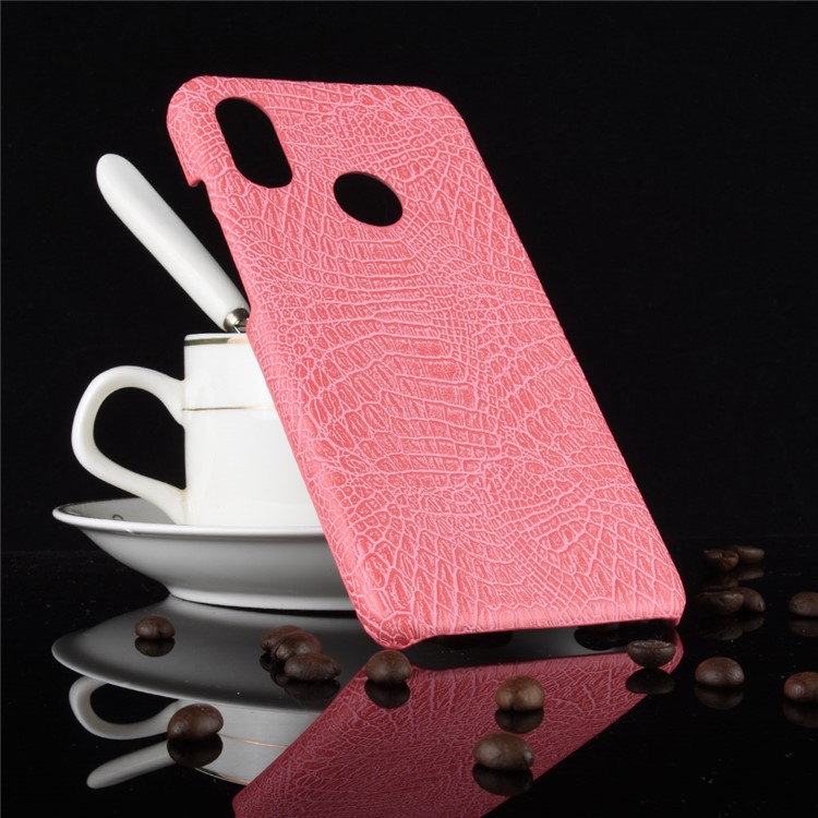 Crocodile Texture PU Leather Coated Plastic Phone Case for Xiaomi Redmi Note 6 Pro - Pink-4