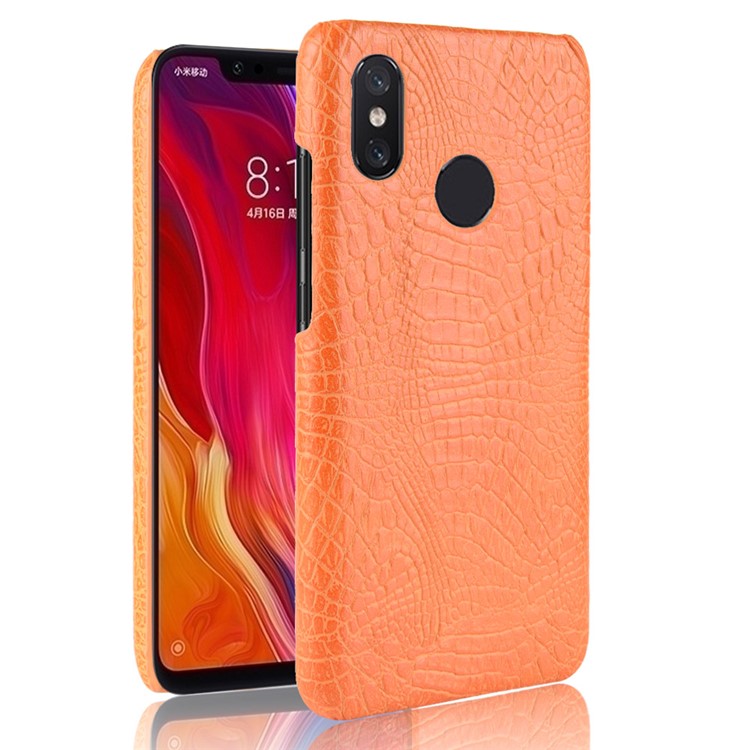 Crocodile Texture PU Leather Coated PC Cellphone Case for Xiaomi Redmi Note 6 Pro - Orange-1
