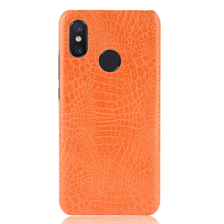 Crocodile Texture PU Leather Coated PC Cellphone Case for Xiaomi Redmi Note 6 Pro - Orange-2