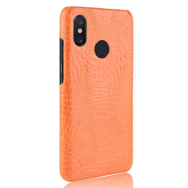Crocodile Texture PU Leather Coated PC Cellphone Case for Xiaomi Redmi Note 6 Pro - Orange-3