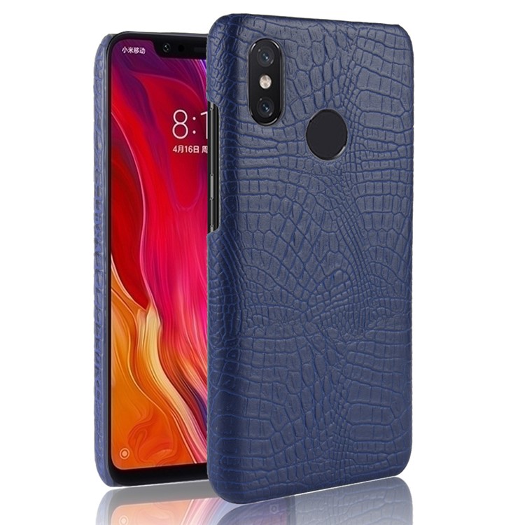 Crocodile Texture PU Leather Coated Hard PC Phone Case for Xiaomi Redmi Note 6 Pro - Blue-1