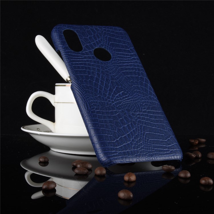 Crocodile Texture PU Leather Coated Hard PC Phone Case for Xiaomi Redmi Note 6 Pro - Blue-4