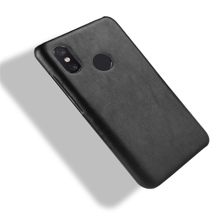 Litchi Texture PU Leather Coated Plastic Mobile Case for Xiaomi Redmi Note 6 Pro - Black-4