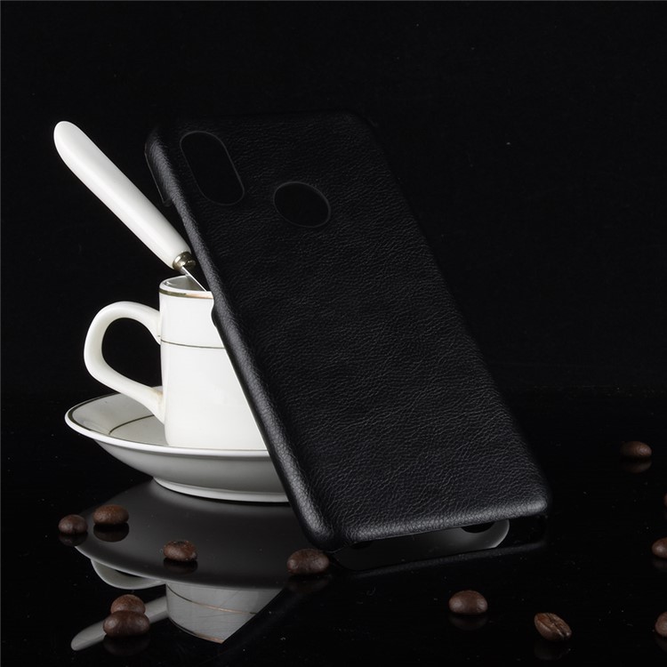 Litchi Texture PU Leather Coated Plastic Mobile Case for Xiaomi Redmi Note 6 Pro - Black-5