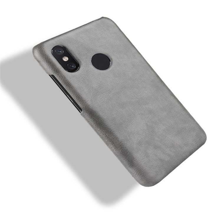 Litchi Texture PU Leather Coated Plastic Cellphone Case for Xiaomi Redmi Note 6 Pro - Grey-4