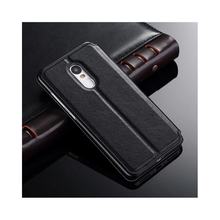 For Xiaomi Redmi Note 4 Dual View Window Table Talk Flip Stand Leather Case - Black-2