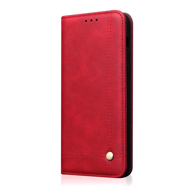 Retro Style Auto-absorbed Crazy Horse Leather Case for Xiaomi Mi 8 Lite / Mi 8 Youth (Mi 8X) - Red-1