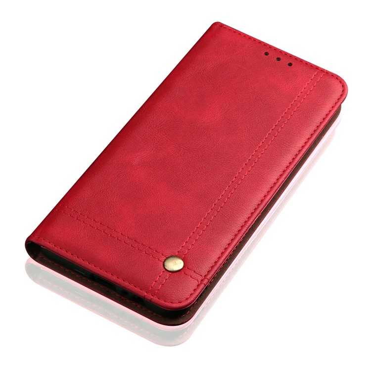 Retro Style Auto-absorbed Crazy Horse Leather Case for Xiaomi Mi 8 Lite / Mi 8 Youth (Mi 8X) - Red-4