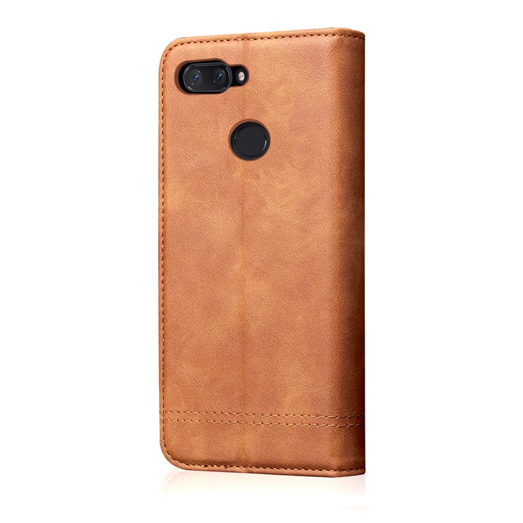 Retro Style Auto-absorbed Crazy Horse Leather Shell for Xiaomi Mi 8 Lite / Mi 8 Youth (Mi 8X) - Brown-2