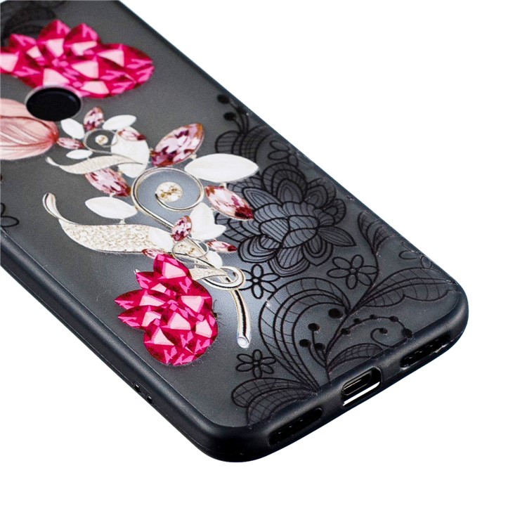 Lace Embossment Pattern PC TPU Hybrid Protection Shell for Xiaomi Mi A2 Lite / Redmi 6 Pro - Vivid Flower-2