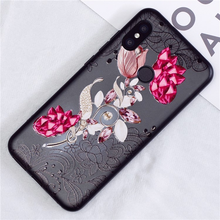 Lace Embossment Pattern PC TPU Hybrid Protection Shell for Xiaomi Mi A2 Lite / Redmi 6 Pro - Vivid Flower-4