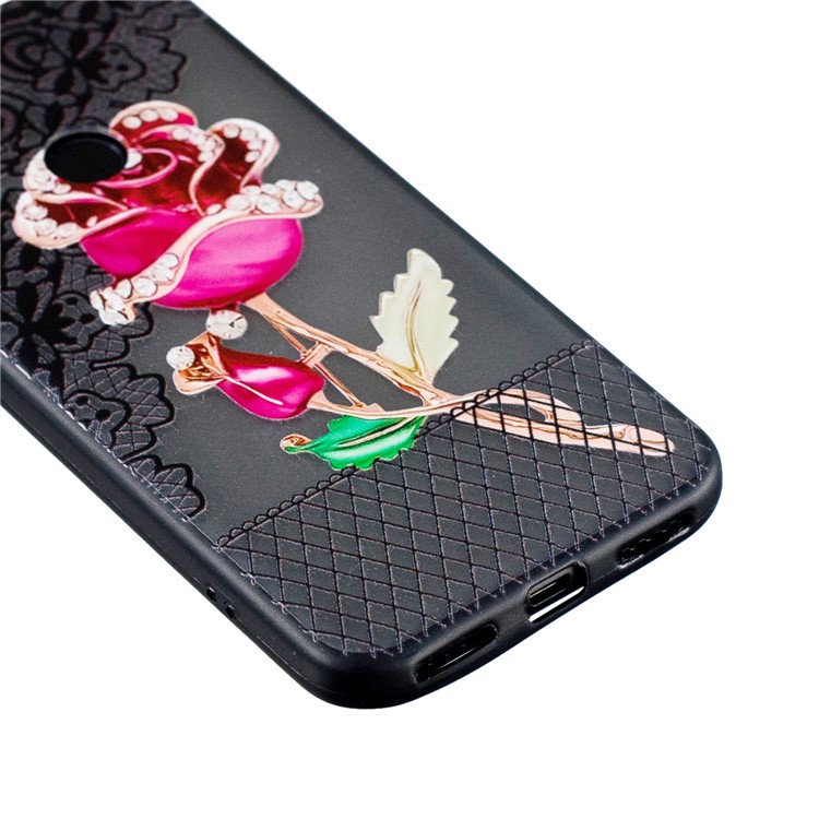 Lace Embossment Pattern PC TPU Back Phone Casing Hybrid Shell for Xiaomi Mi A2 Lite / Redmi 6 Pro - Rose-2