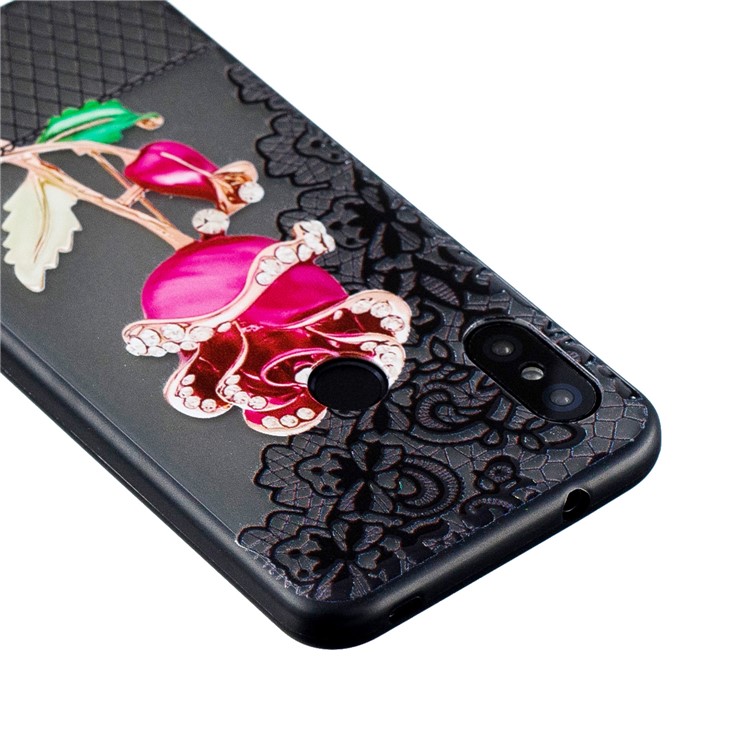 Lace Embossment Pattern PC TPU Back Phone Casing Hybrid Shell for Xiaomi Mi A2 Lite / Redmi 6 Pro - Rose-3