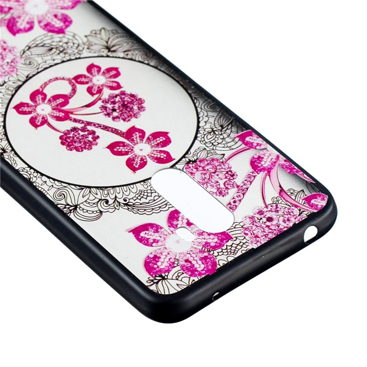 Lace Embossment Pattern PC TPU Combo Mobile Phone Cover for Xiaomi Pocophone F1 / Poco F1 (India) - Pink Flower-3