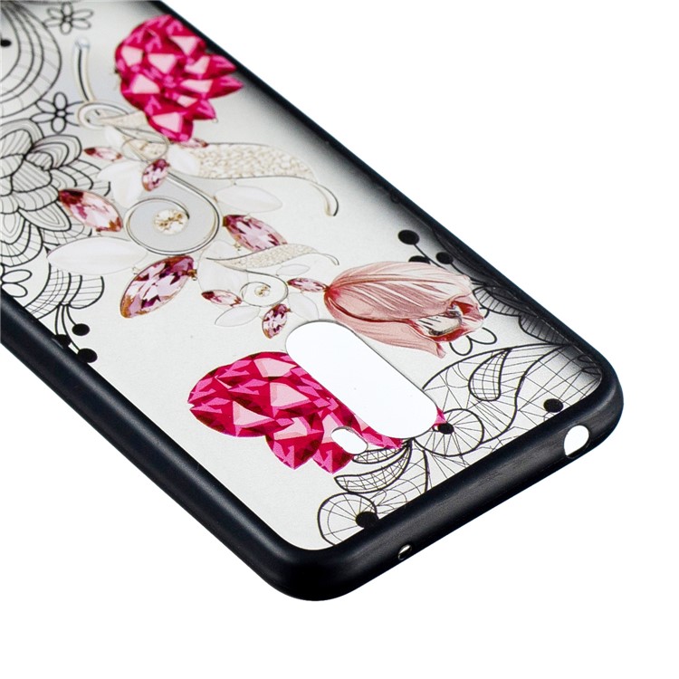 Lace Embossment Pattern PC TPU Combo Mobile Phone Shell for Xiaomi Pocophone F1 / Poco F1 (India) - Vivid Flower-3