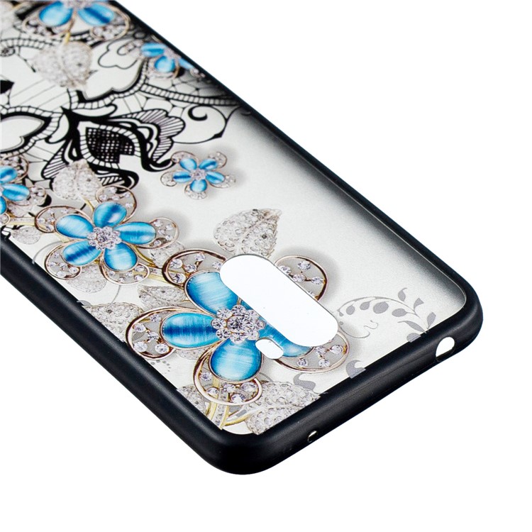 Accessorio Per Telefono Cellulare In TPU Con Motivo A Rilievo In Rilievo PC Per Pochon F1 Di Xiaomi / Poco F1 (india) - Fiore Blu-3