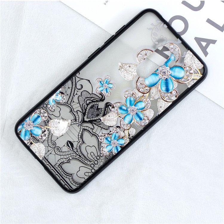 Accessorio Per Telefono Cellulare In TPU Con Motivo A Rilievo In Rilievo PC Per Pochon F1 Di Xiaomi / Poco F1 (india) - Fiore Blu-4