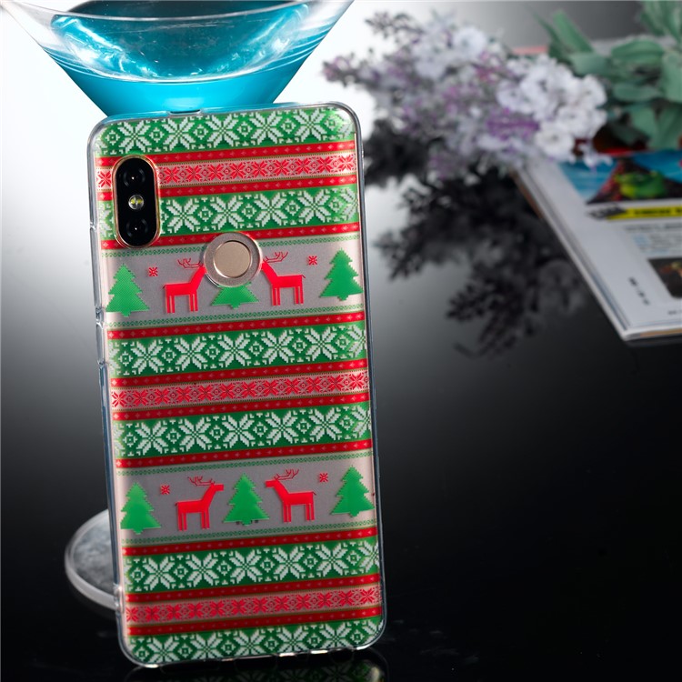 Christmas Pattern Printing TPU Jelly Mobile Shell for Xiaomi Redmi Note 5 Pro (Dual Camera) / Redmi Note 5 (China) - Christmas Tree and Reindeer-3