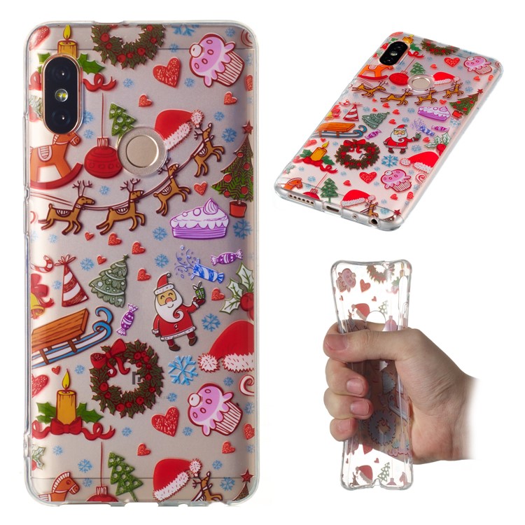 Christmas Pattern Printing TPU Jelly Mobile Casing for Xiaomi Redmi Note 5 Pro (Dual Camera) / Redmi Note 5 (China) - Christmas Elements-1