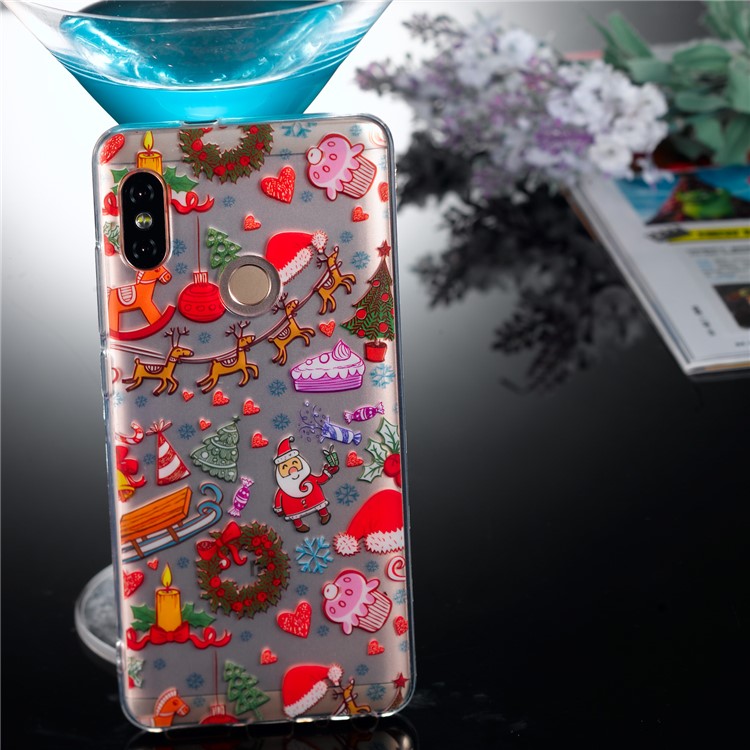 Christmas Pattern Printing TPU Jelly Mobile Casing for Xiaomi Redmi Note 5 Pro (Dual Camera) / Redmi Note 5 (China) - Christmas Elements-3