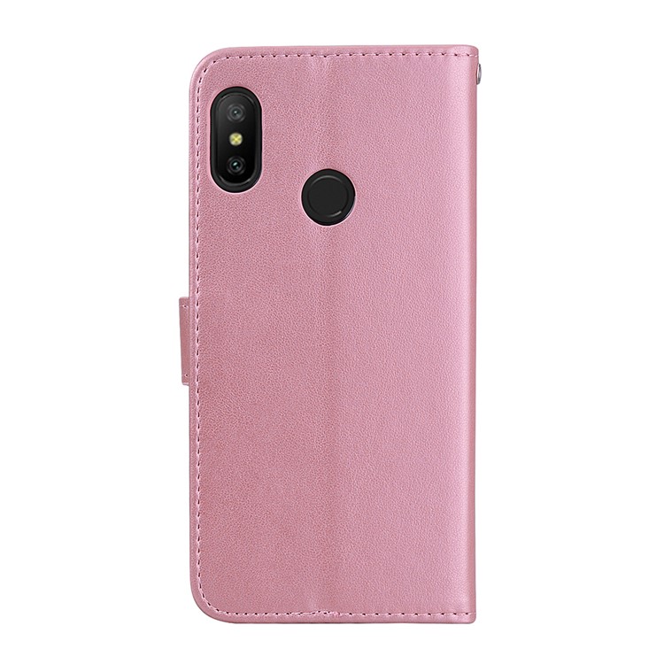 HAT PRINCE Imprinted Rose Pattern Leather Protection Phone Cover for Xiaomi Mi A2 Lite / Redmi 6 Pro - Pink-2