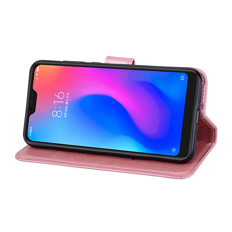 HAT PRINCE Imprinted Rose Pattern Leather Protection Phone Cover for Xiaomi Mi A2 Lite / Redmi 6 Pro - Pink-3