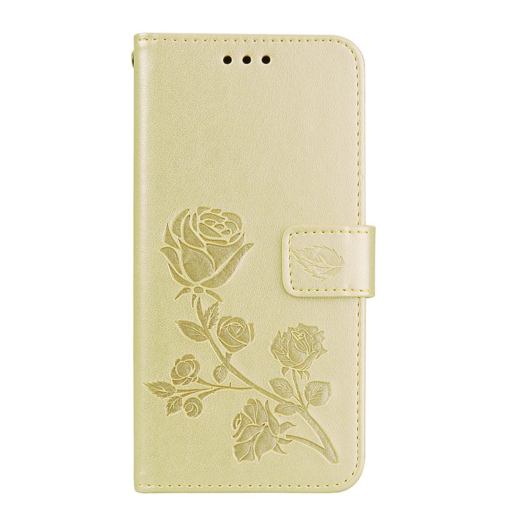 HAT PRINCE Imprinted Rose Pattern Leather Phone Shell for Xiaomi Mi A2 Lite / Redmi 6 Pro - Gold-1