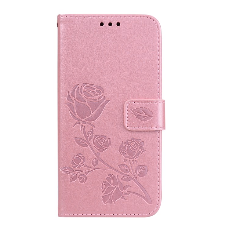 HAT PRINCE Imprinted Rose Pattern Stand Wallet Leather Cover for Xiaomi Pocophone F1 / Poco F1 (India) - Pink-1