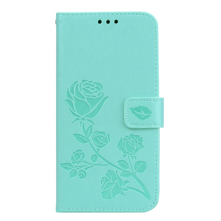 HAT PRINCE Imprinted Rose Pattern Leather Phone Case Accessory for Xiaomi Pocophone F1 / Poco F1 (India) - Cyan-1