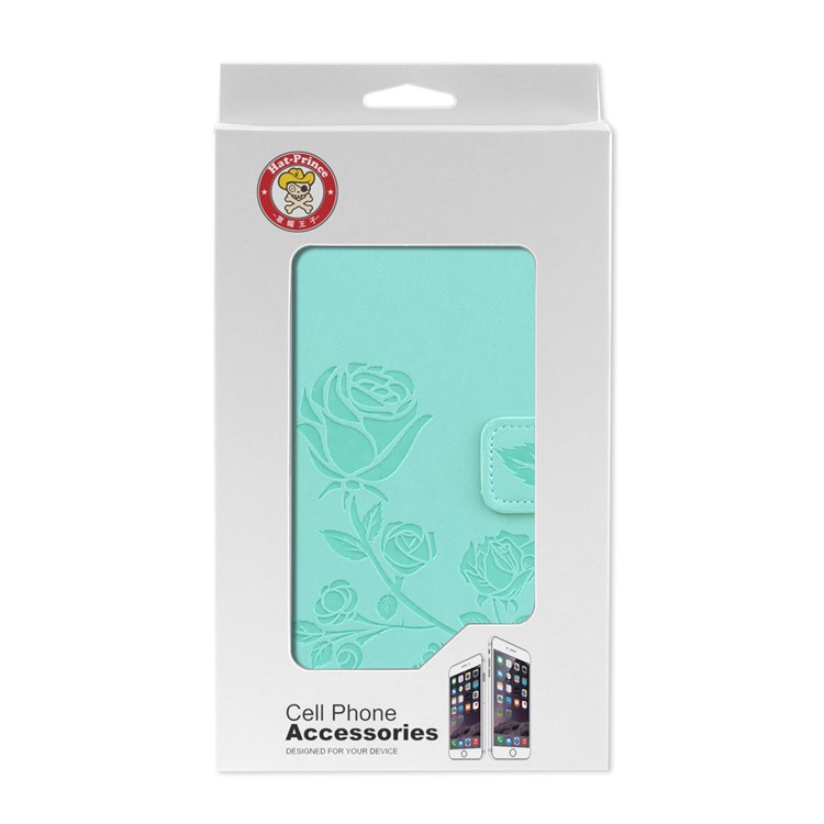 HAT PRINCE Imprinted Rose Pattern Leather Phone Case Accessory for Xiaomi Pocophone F1 / Poco F1 (India) - Cyan-6