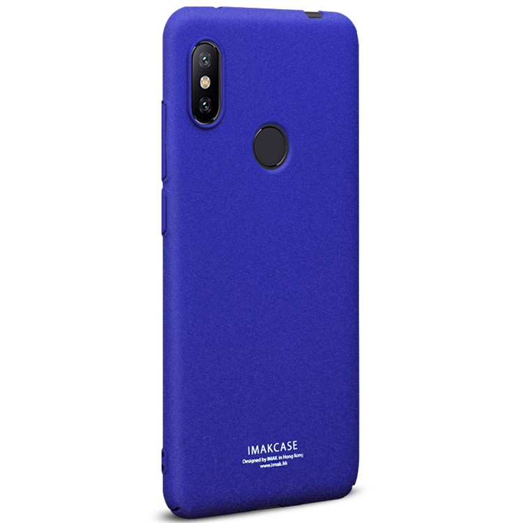 IMAK Ring Holder Kickstand Matte PC Cover Shell + Screen Protector for Xiaomi Redmi Note 6 Pro - Blue-2