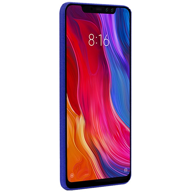 IMAK Ring Holder Kickstand Matte PC Cover Shell + Screen Protector for Xiaomi Redmi Note 6 Pro - Blue-4