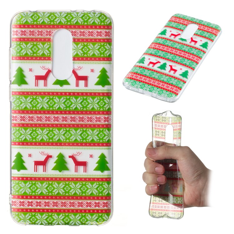 Christmas Pattern Printing TPU Jelly Mobile Casing for Xiaomi Redmi Note 5 (12MP Rear Camera) / Redmi 5 Plus (China) - Christmas Tree and Reindeer-1