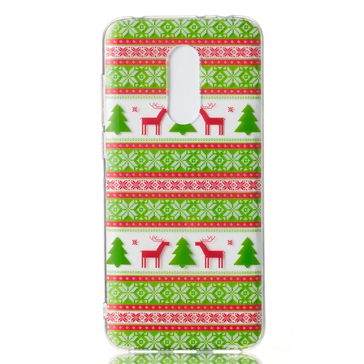 Christmas Pattern Printing TPU Jelly Mobile Casing for Xiaomi Redmi Note 5 (12MP Rear Camera) / Redmi 5 Plus (China) - Christmas Tree and Reindeer-2