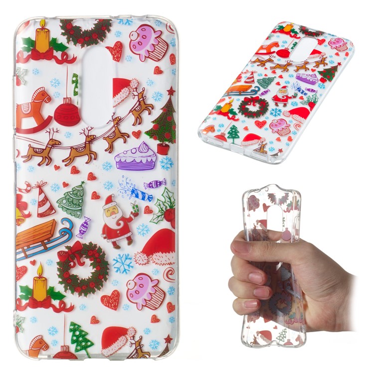 Christmas Pattern Printing TPU Jelly Cellphone Back Case for Xiaomi Redmi Note 5 (12MP Rear Camera) / Redmi 5 Plus (China) - Christmas Elements-1