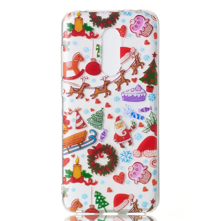 Christmas Pattern Printing TPU Jelly Cellphone Back Case for Xiaomi Redmi Note 5 (12MP Rear Camera) / Redmi 5 Plus (China) - Christmas Elements-2
