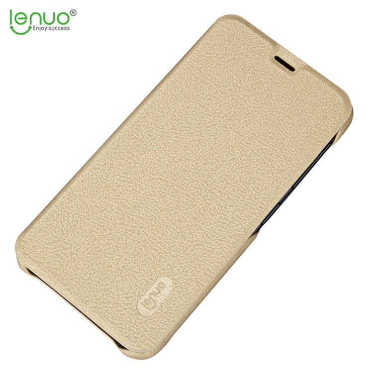 LENUO Ledream Series Flip Leather Mobile Shell with Card Slot for Xiaomi Redmi Note 6 Pro - Gold-5