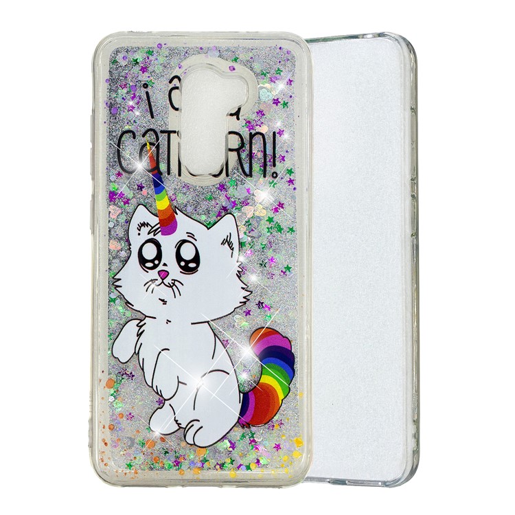 For Xiaomi Pocophone F1 / Poco F1 (India) Embossment Pattern Quicksand TPU Back Phone Shell - I Am A Caticorn-2