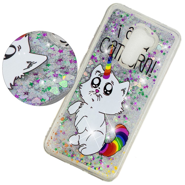 For Xiaomi Pocophone F1 / Poco F1 (India) Embossment Pattern Quicksand TPU Back Phone Shell - I Am A Caticorn-3