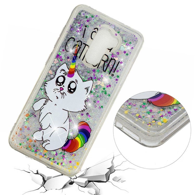 For Xiaomi Pocophone F1 / Poco F1 (India) Embossment Pattern Quicksand TPU Back Phone Shell - I Am A Caticorn-4