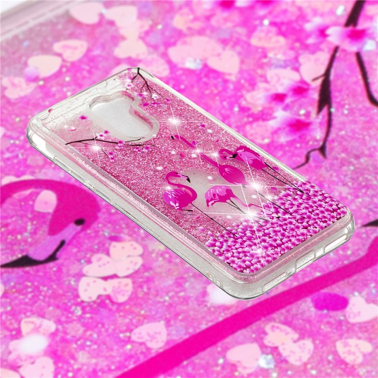 For Xiaomi Pocophone F1 / Poco F1 (India) Embossment Pattern Quicksand TPU Case Cover - Flamingos-4