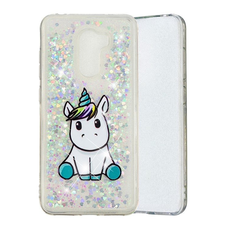 For Xiaomi Pocophone F1 / Poco F1 (India) Embossing Pattern Quicksand TPU Case - Adorable Unicorn-2